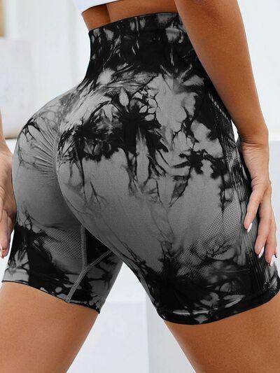 Tie-Dye High Waist Active Shorts for Women Workout Gear